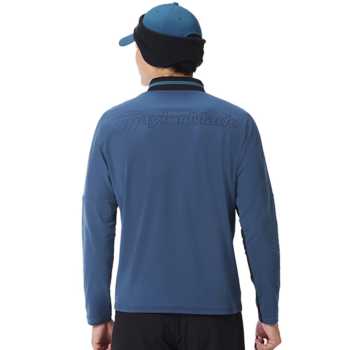 テーラーメイド　長袖ポロシャツ　Mサイズ　ブルー TaylorMade（テーラーメイド） 長袖ポロシャツ ブルー×黒 バイカラー