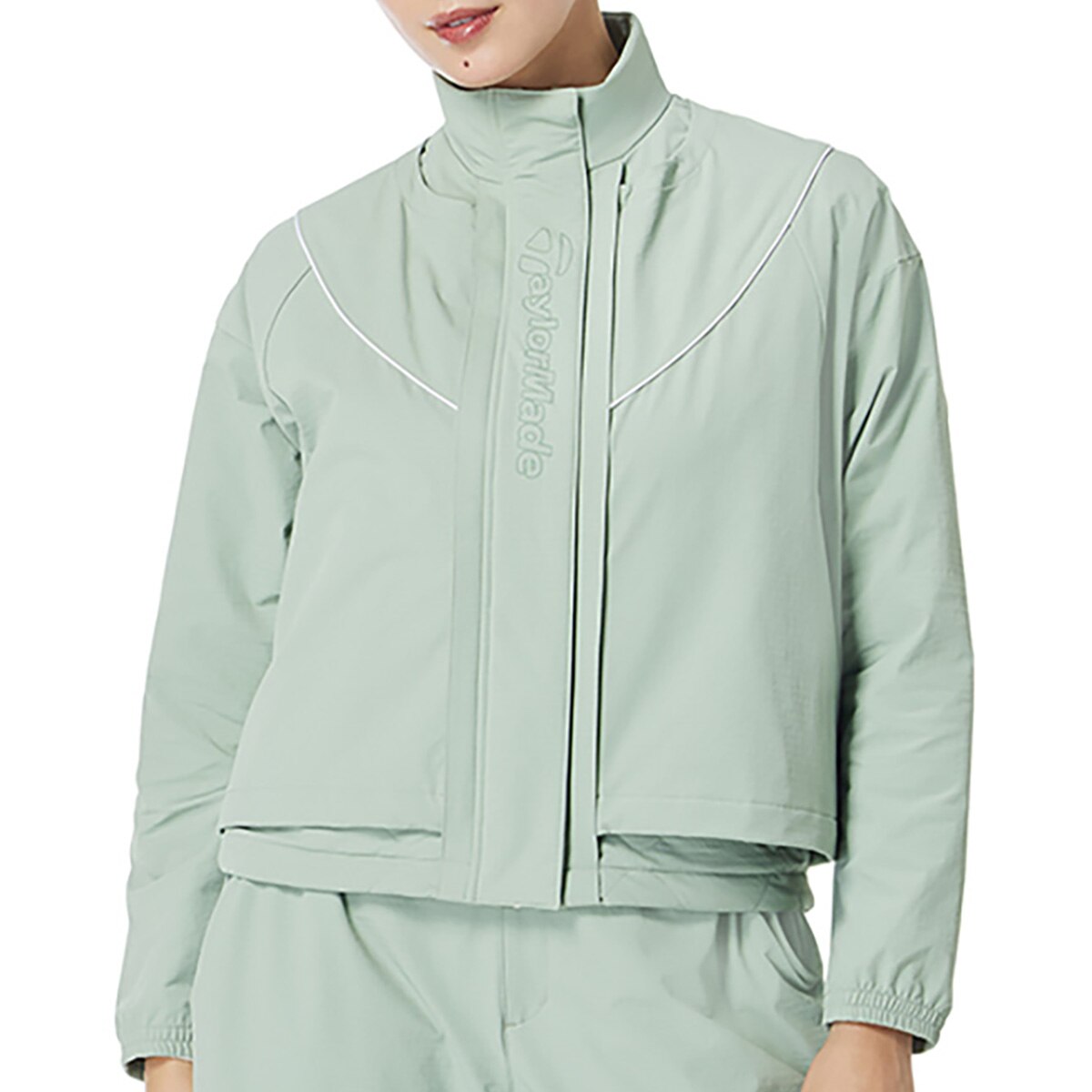 TaylorMade TD467 フリースジャケット S グリーン ストレッチ 3WAY トランスフォームジャケット レディス(アウター