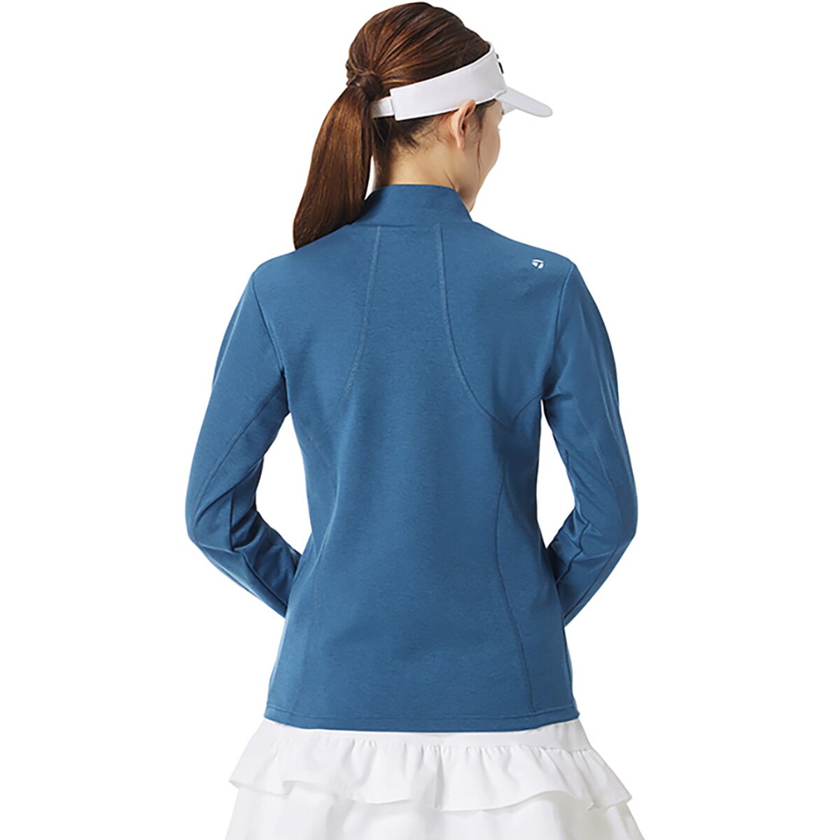 ストレッチ 裏起毛 ハーフジップ モックネック長袖シャツ レディス