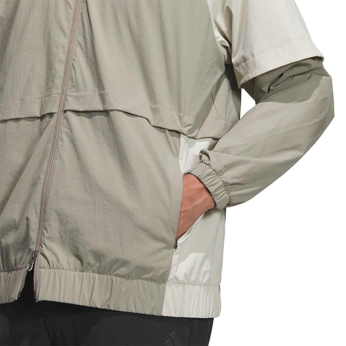 ビヨンド ザ コース ストレッチ カラーブロック フルジップトラック