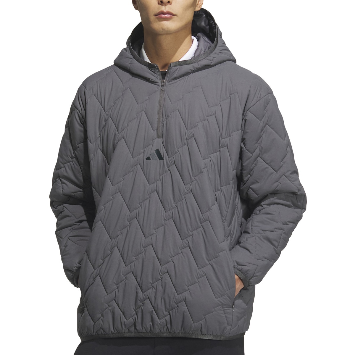 ビヨンド ザ コース キルト ハーフジップ フーディージャケット