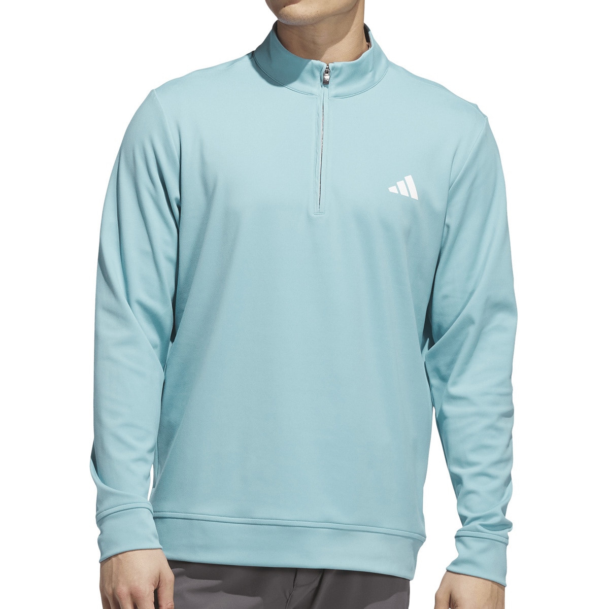 アバダット ゴルフ長袖 ハーフジップ ハイブリッド ウェア ブルー系 サイズ46 ストレッチ ハーフジップ 長袖スウェット(中間着(セーター、トレーナー