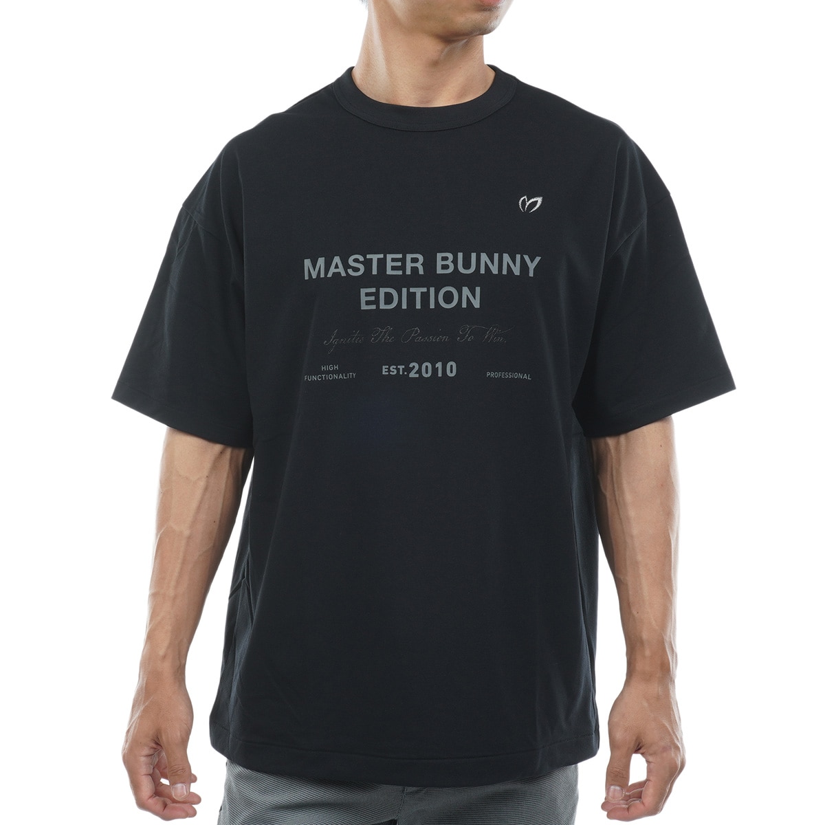MASTER BUNNY EDITION - coco 中古 マスターバニーエディション MASTER BUNNY EDITION メンズ 半袖シャツ 4(M) 黒 ブラック ハイネックシャツ マスターバニー MASTER BUNNY EDITION エディション ゴルフ