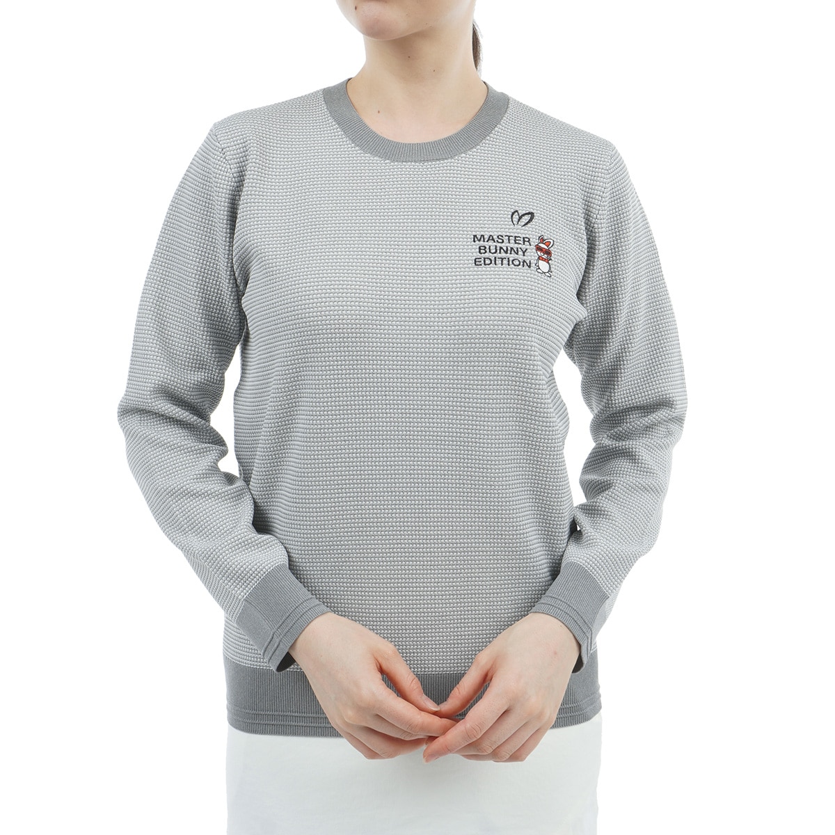 新品 マスターバニー 長袖ニット シンプルロゴ グレー Mサイズ（4） 新品 マスターバニー 長袖ニット シンプルロゴ グレー Mサイズ