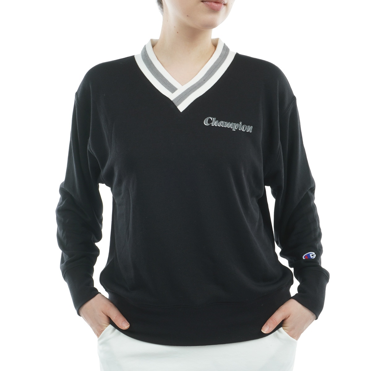 ストレッチ 軽量 吸汗速乾 テックウイーブテリー 裏毛Vネック