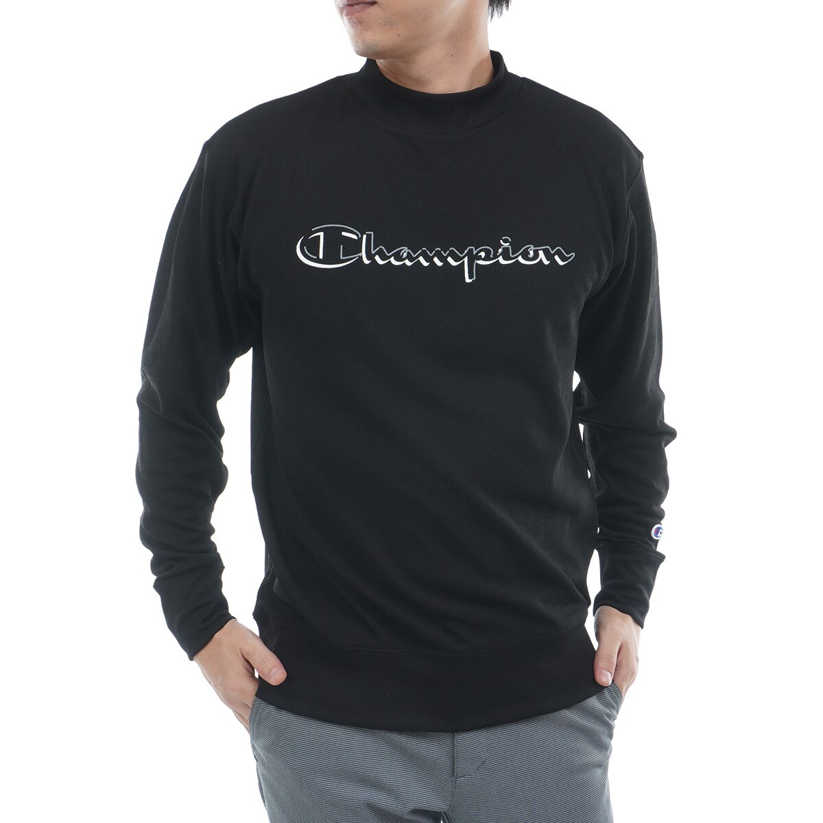 CPG GOLF 【新品】黒色長袖トレーナー ハーフジップスウェット(中間着