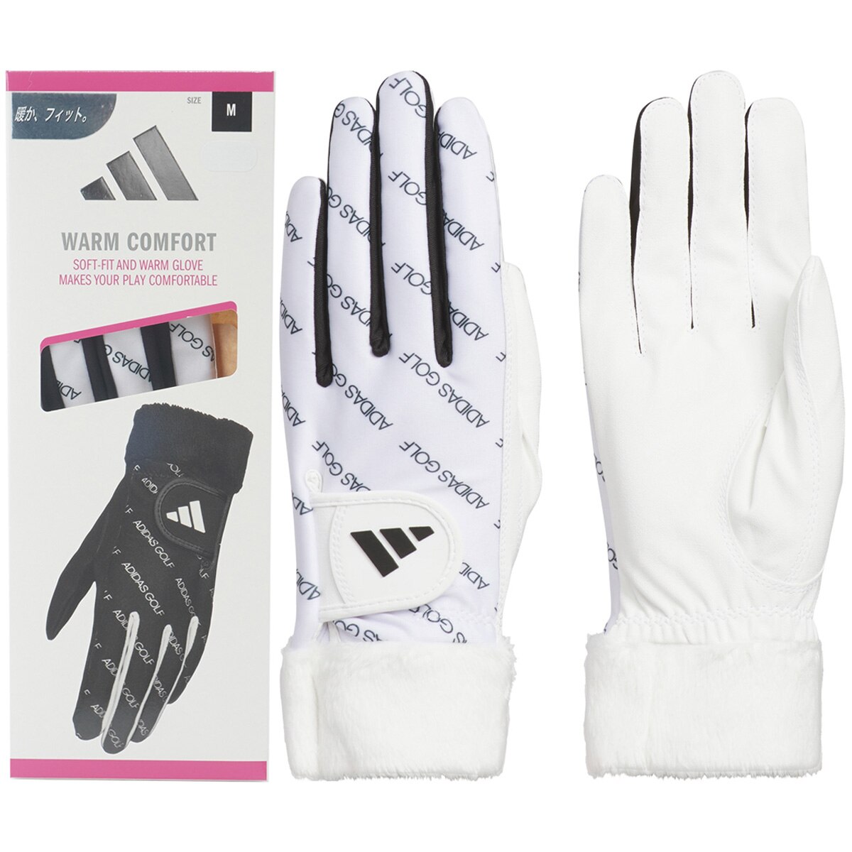 新品アディダス/WARM COMFORT 両手用 ゴルフグローブ 18cm ウォーム コンフォート グローブ 両手用 レディス(【女性】グローブ