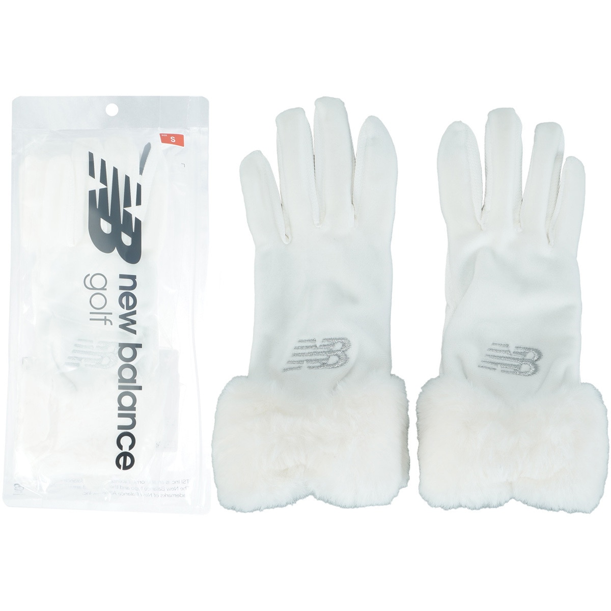 ベロア×フェイクファー ウォームグローブ 両手用 レディス