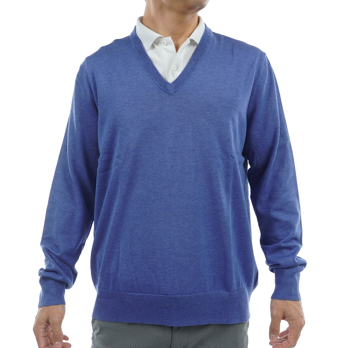 スーピマコットン Vネックセーター(中間着(セーター、トレーナー