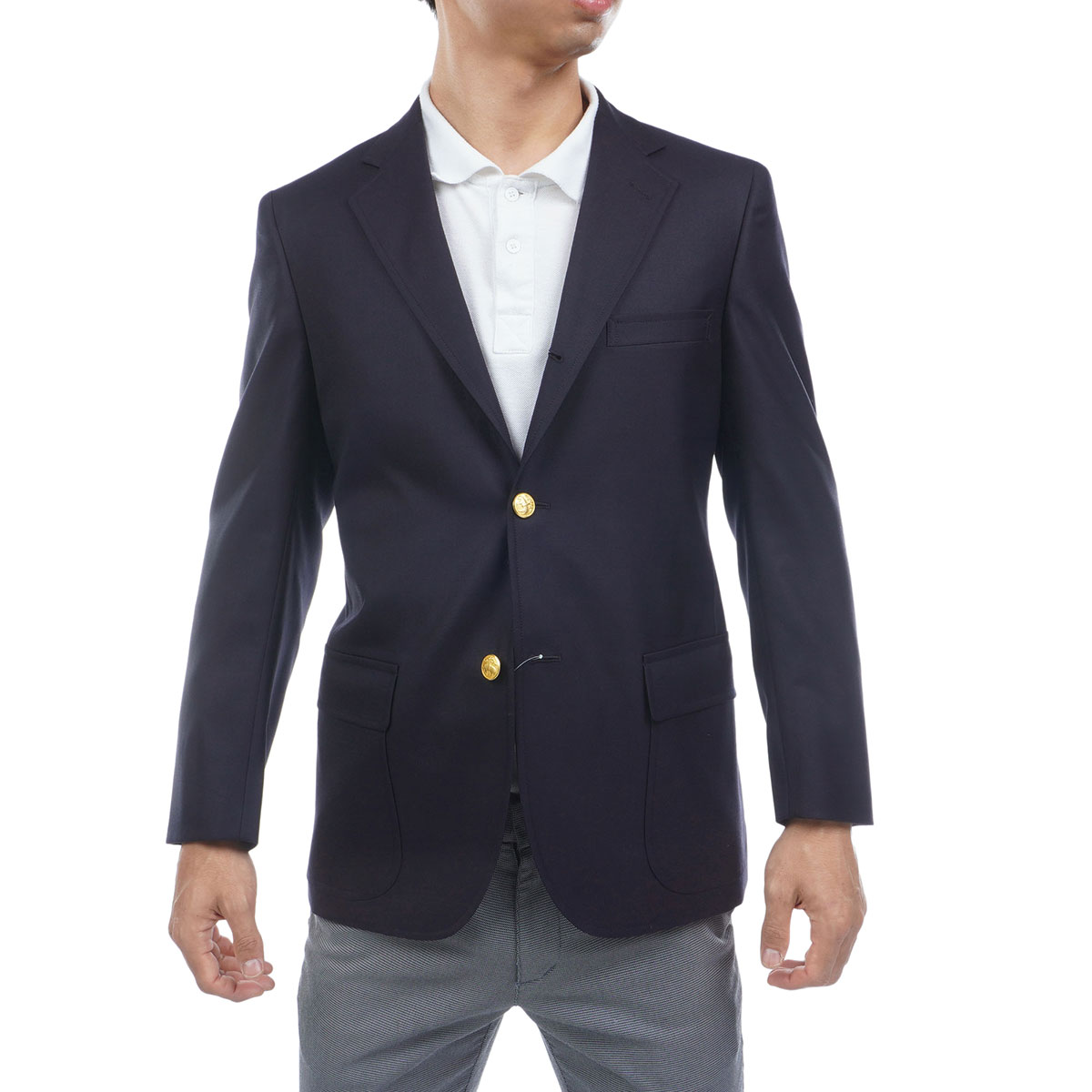 ミラクルクリンプウール 段返り3釦 スリムブレザーショート(アウター