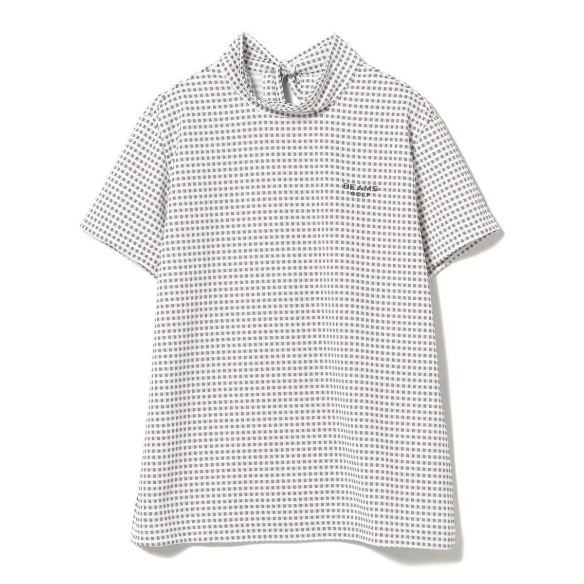 PURPLE LABEL チェックジャカード リボンモックネックシャツ レディス