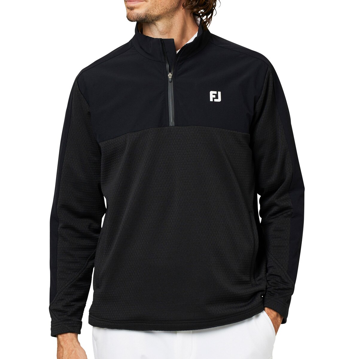 ストレッチ ハイブリッド3Dハーフジップジャケット(アウター(ブルゾン