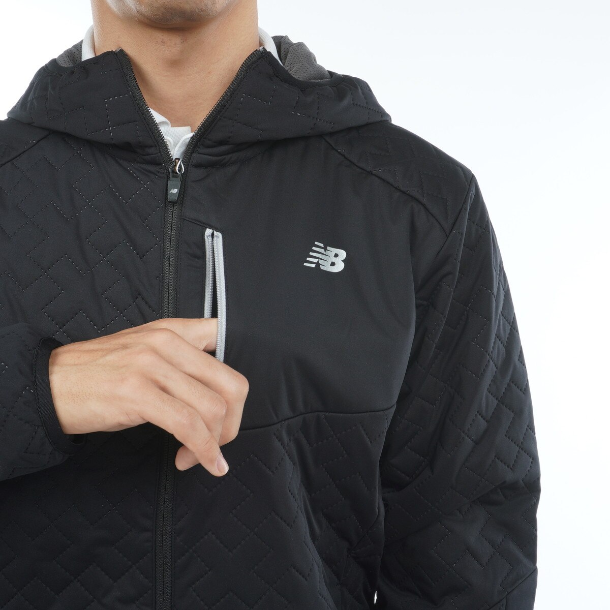 チェッカープレートソニックキルト ストレッチフルジップフーディー