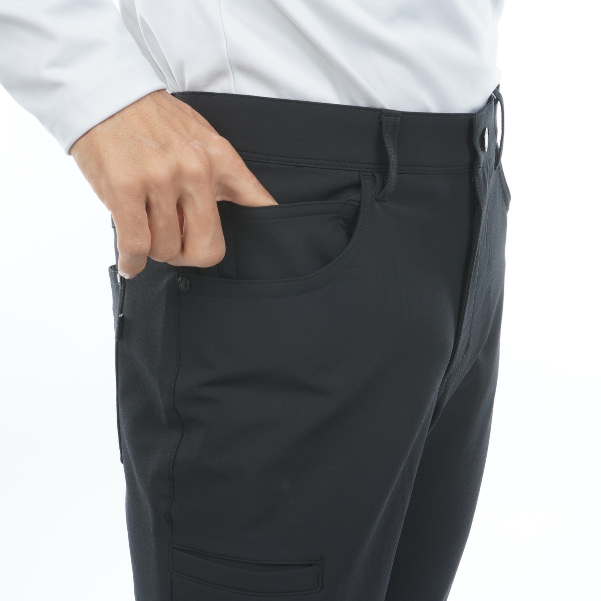 ドビーソフトシェル裏起毛 ストレッチ テーパードロングパンツ(ロング