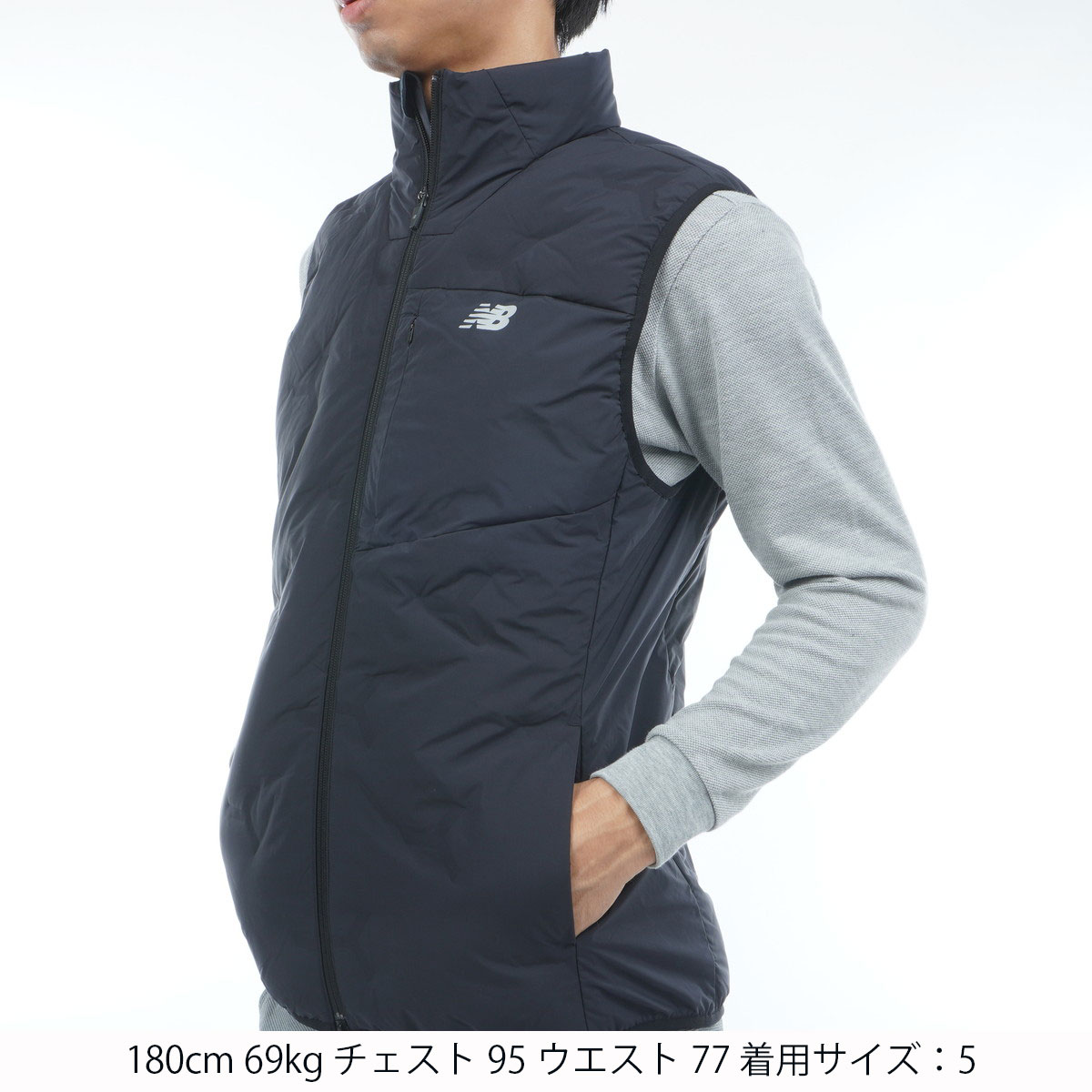 new balance golf ライトダウン フルジップ ベスト サイズ5 ポケットウィーヴ ライトダウンフルジップベスト(ベスト)|New Balance