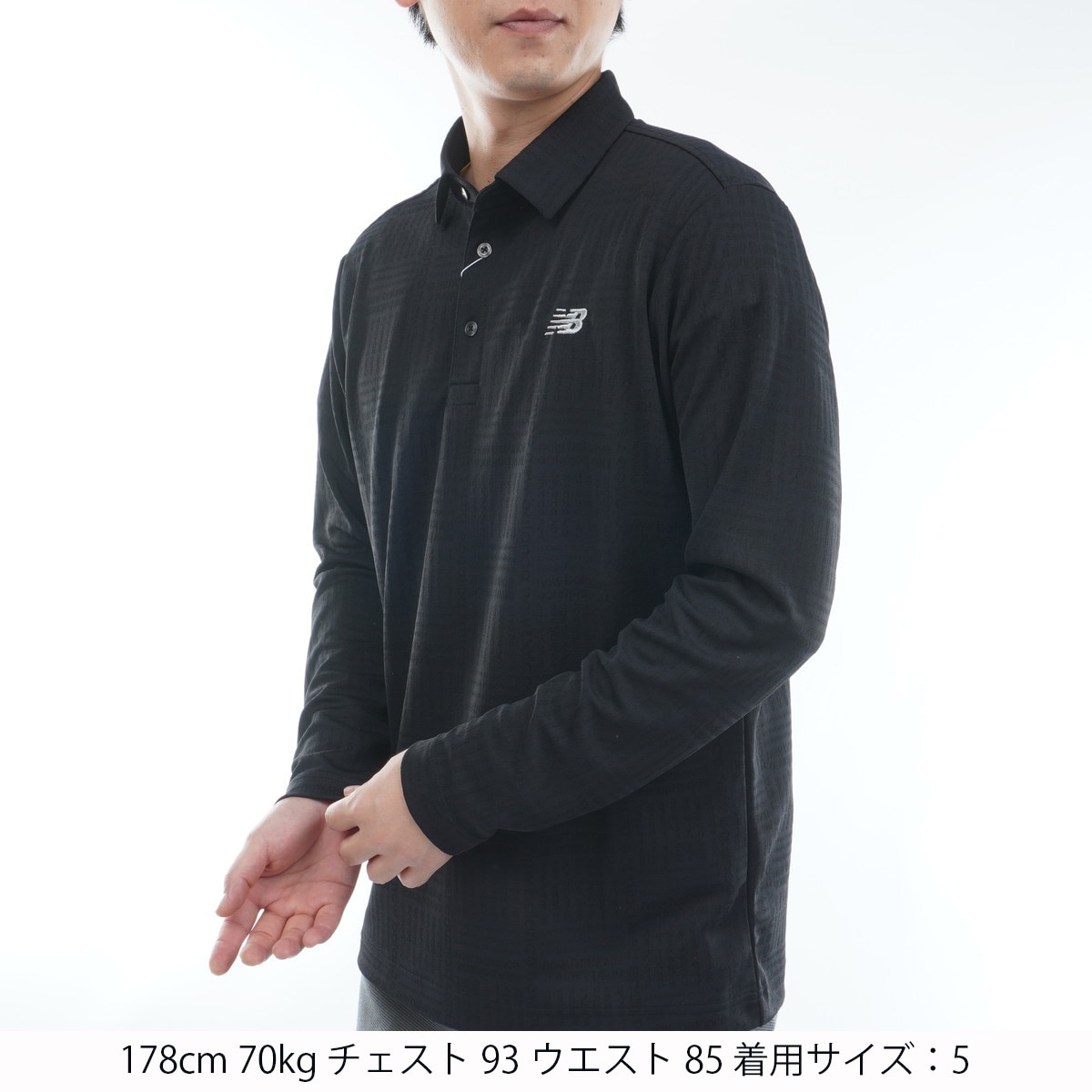 ロゴグレンチェックジャカード 長袖共衿ポロシャツ(長袖シャツ