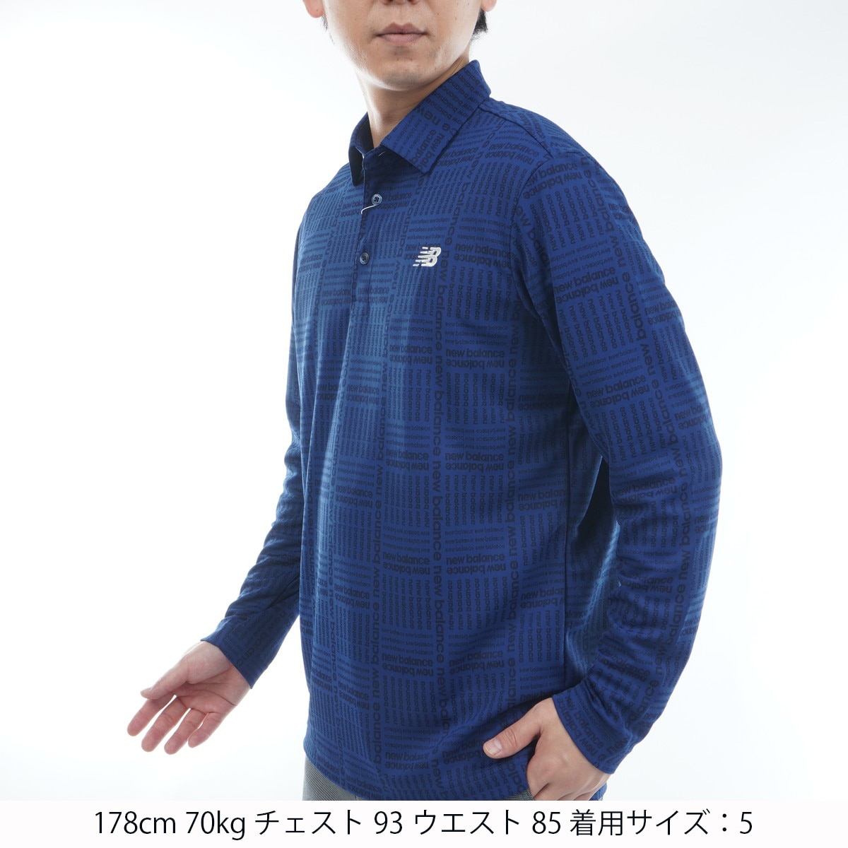 ロゴグレンチェックジャカード 長袖共衿ポロシャツ(長袖シャツ