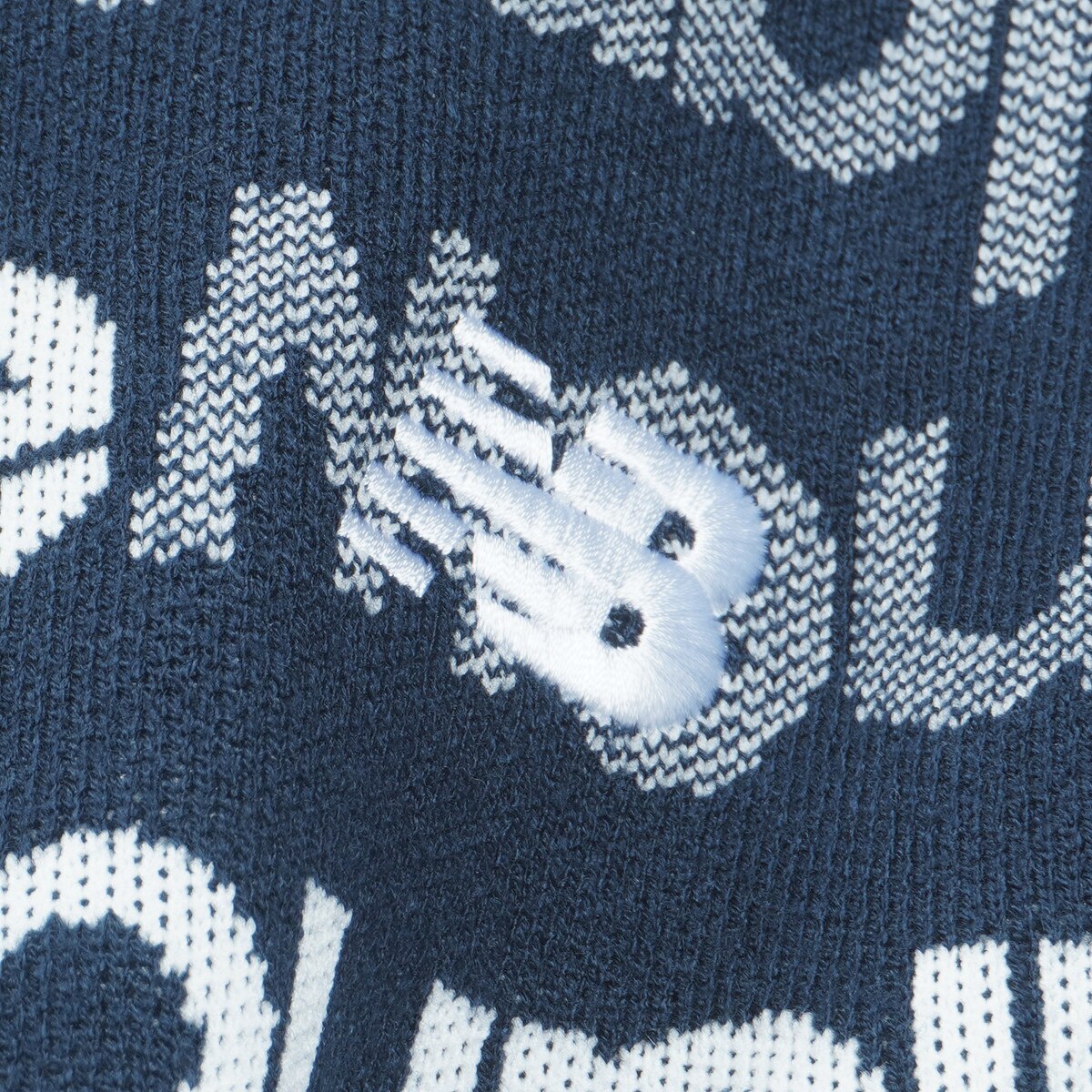 ロゴボーダーダブルジャカード クルーネックニットプルオーバー(中間着