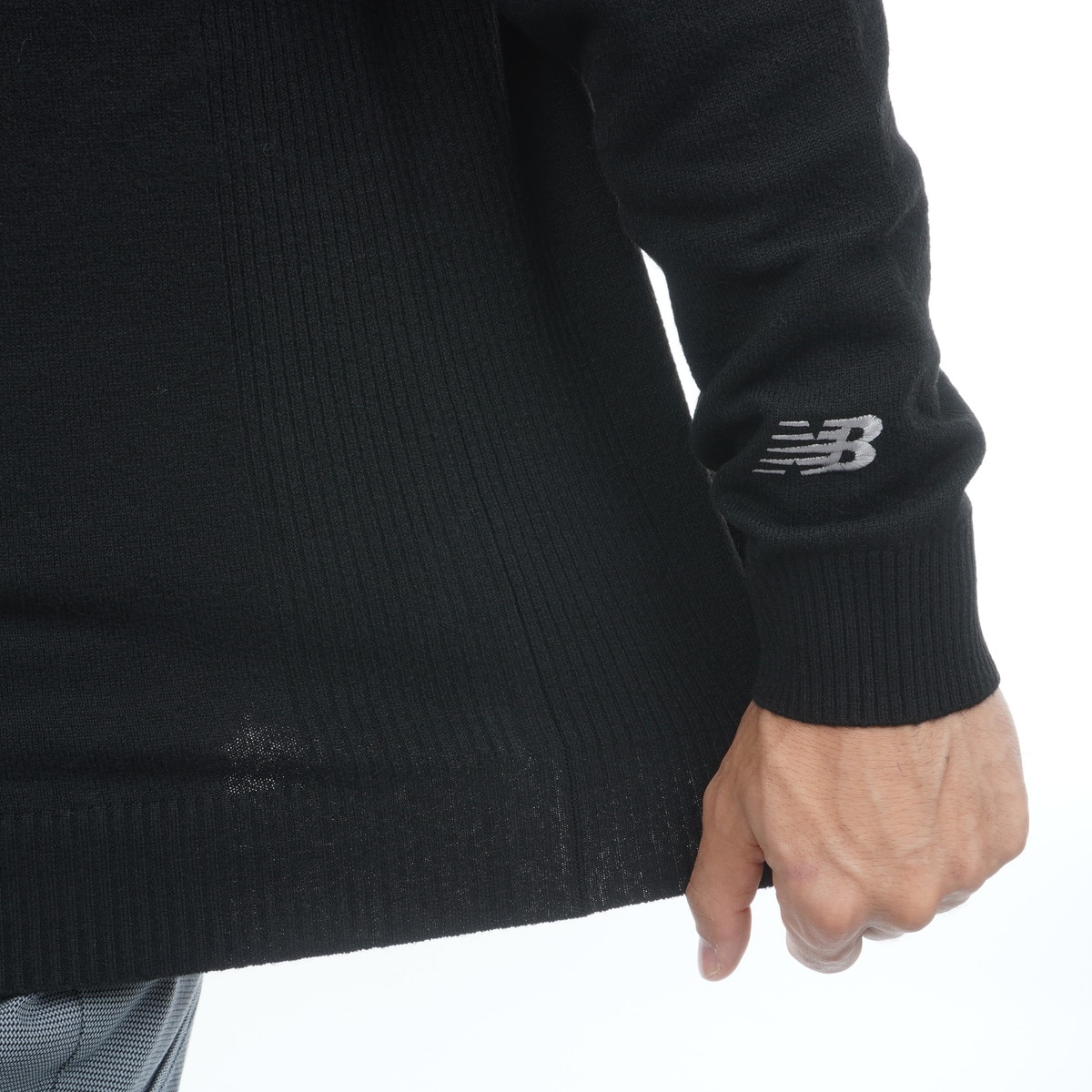 天竺編×ロゴニードルパンチ クルーネックニットプルオーバー(中間着