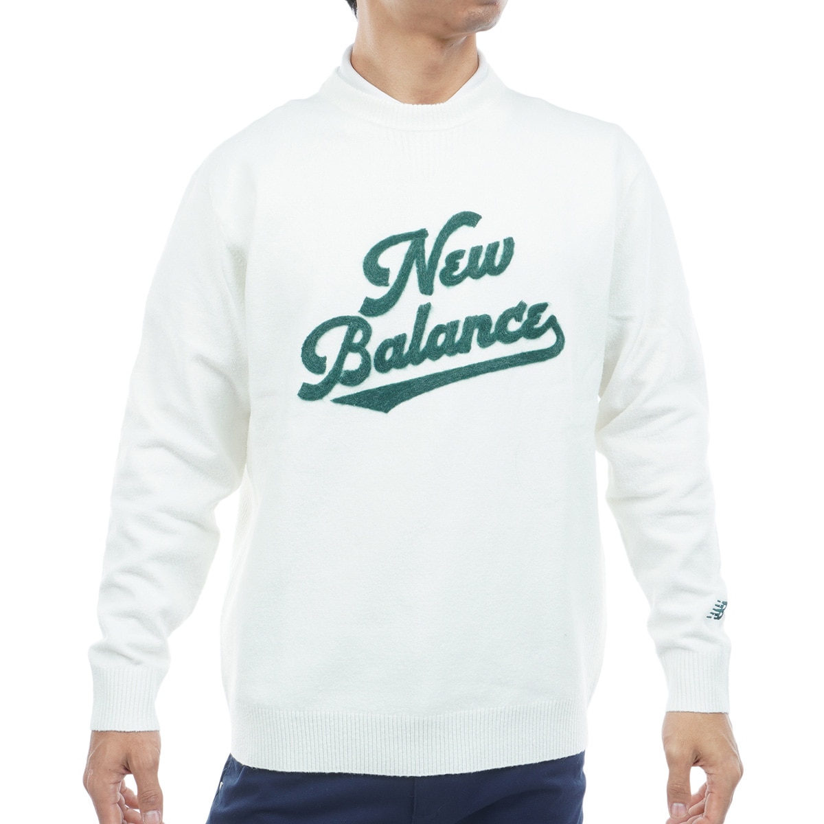 ニューバランス　New Balance　天竺編×ロゴニードルパンチ クルーネックニットプルオーバー 天竺編×ロゴニードルパンチ クルーネックニットプルオーバー(中間着