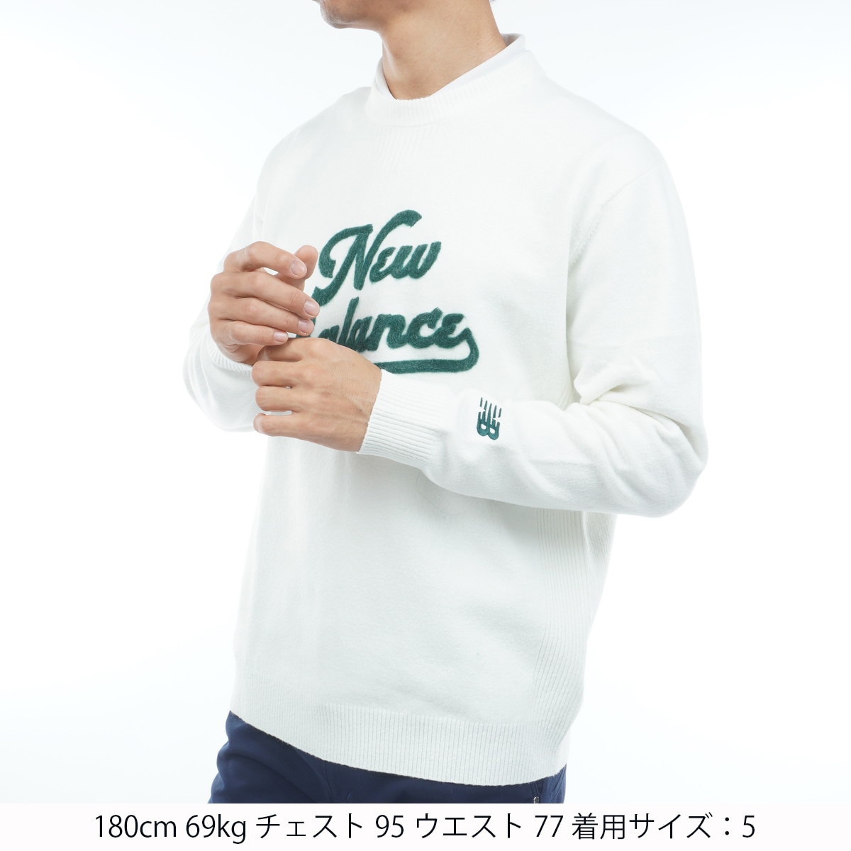 天竺編×ロゴニードルパンチ クルーネックニットプルオーバー(中間着