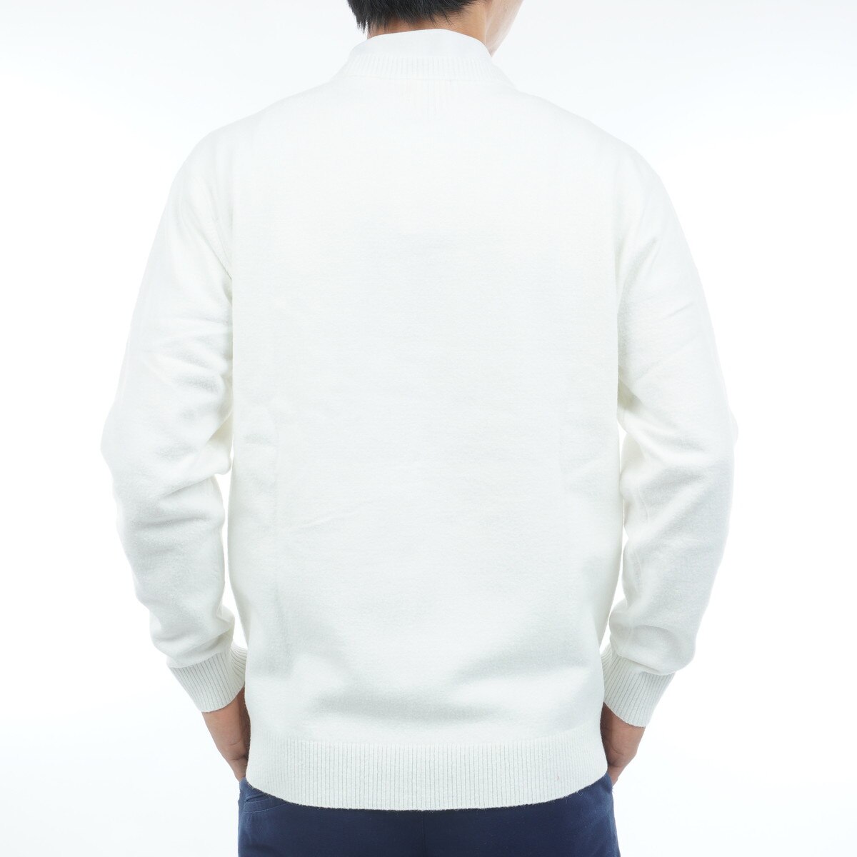 天竺編×ロゴニードルパンチ クルーネックニットプルオーバー(中間着