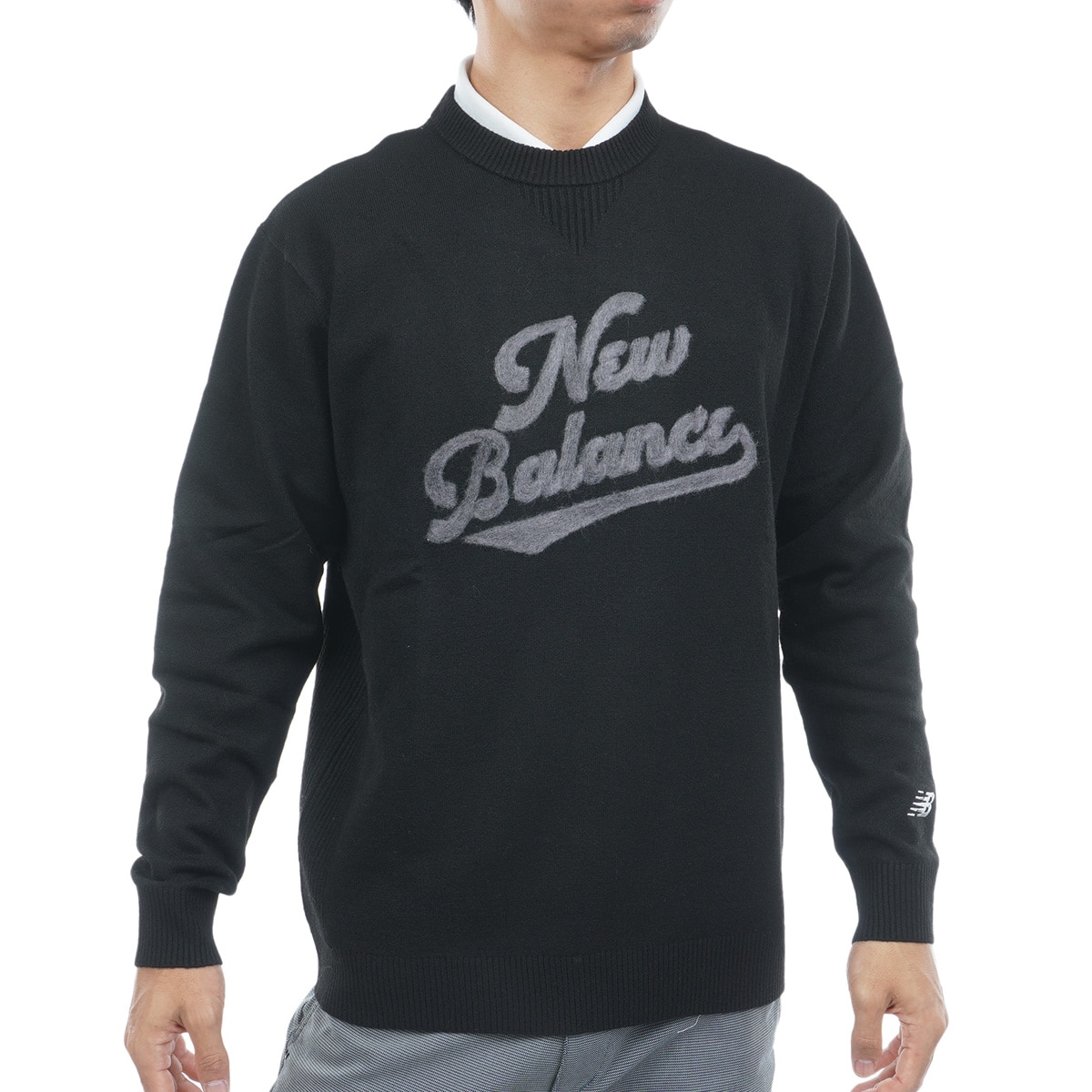 ニューバランス　New Balance　天竺編×ロゴニードルパンチ クルーネックニットプルオーバー 0000790616_01.jpg?h=600&w=600