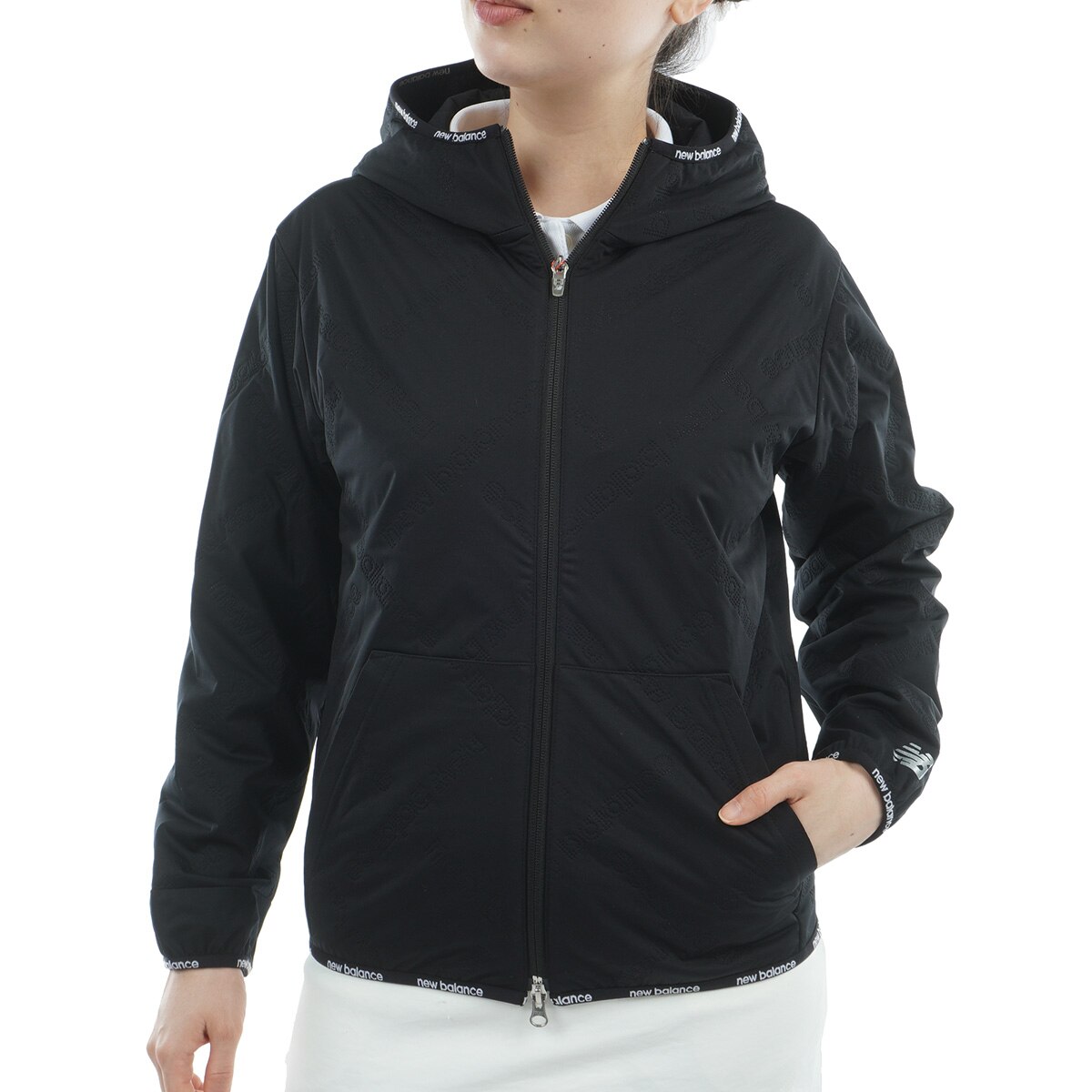 天竺ラミ ロゴダイヤキルト ストレッチフルジップフーディー レディス