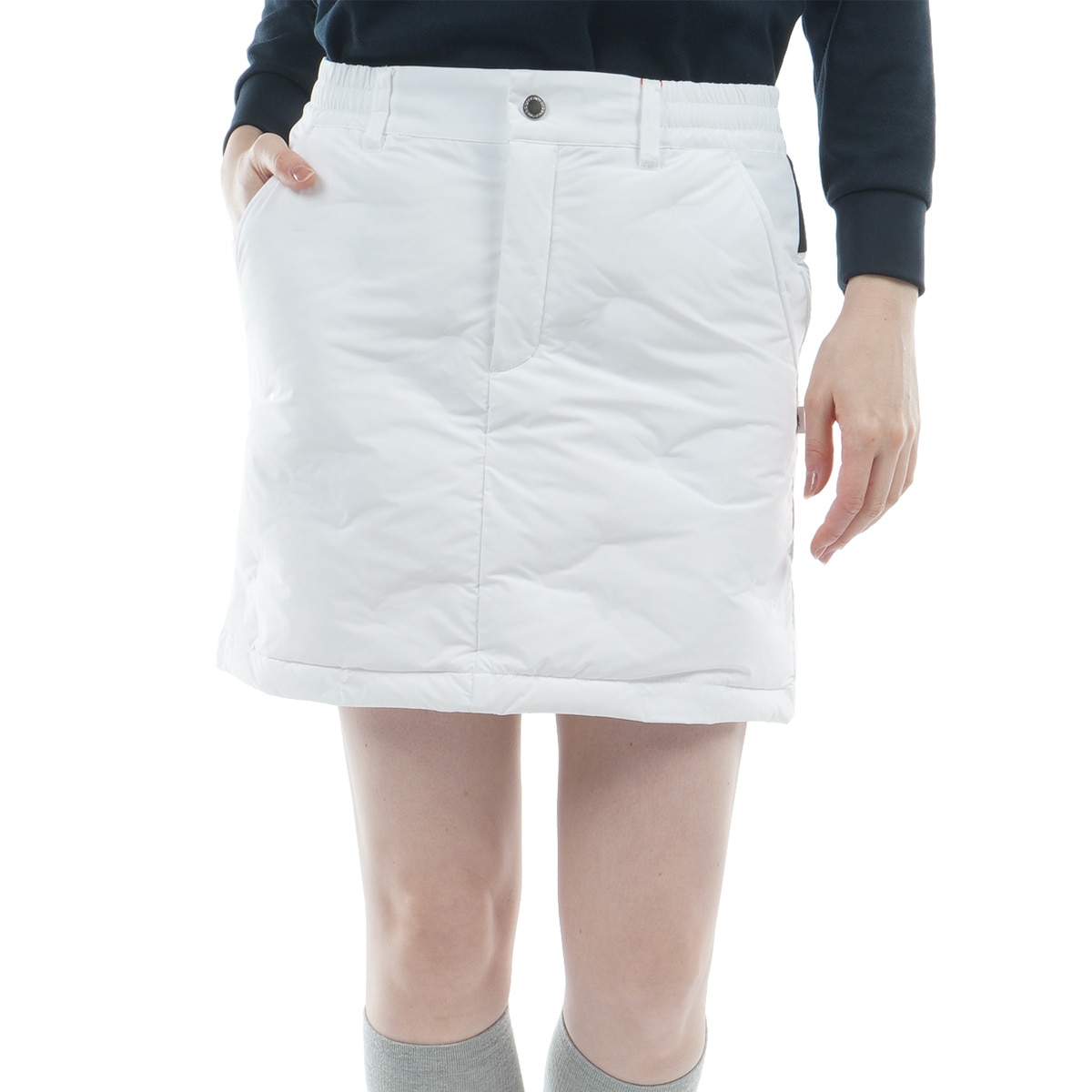 美品　ニューバランス　オフホワイト　QUILTED スカート ポケットウィーヴ ストレッチ中綿スカート レディス(スカート)|New