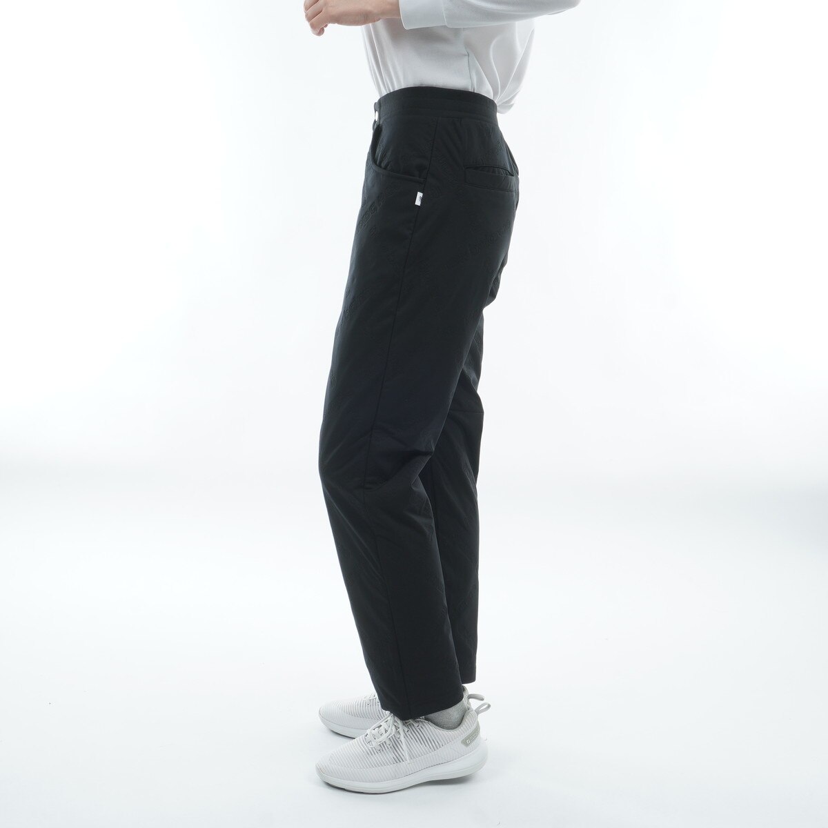 天竺ラミ ロゴダイヤキルト ストレッチ テーパードロングパンツ