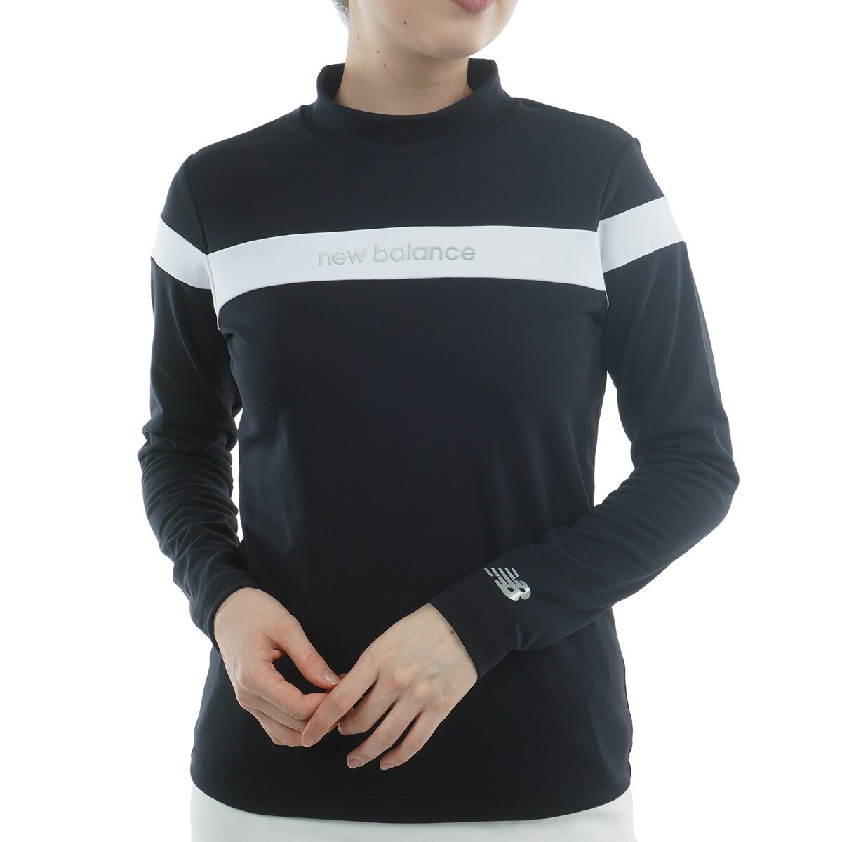 バックピケ 長袖モックネックプルオーバー レディス(長袖シャツ