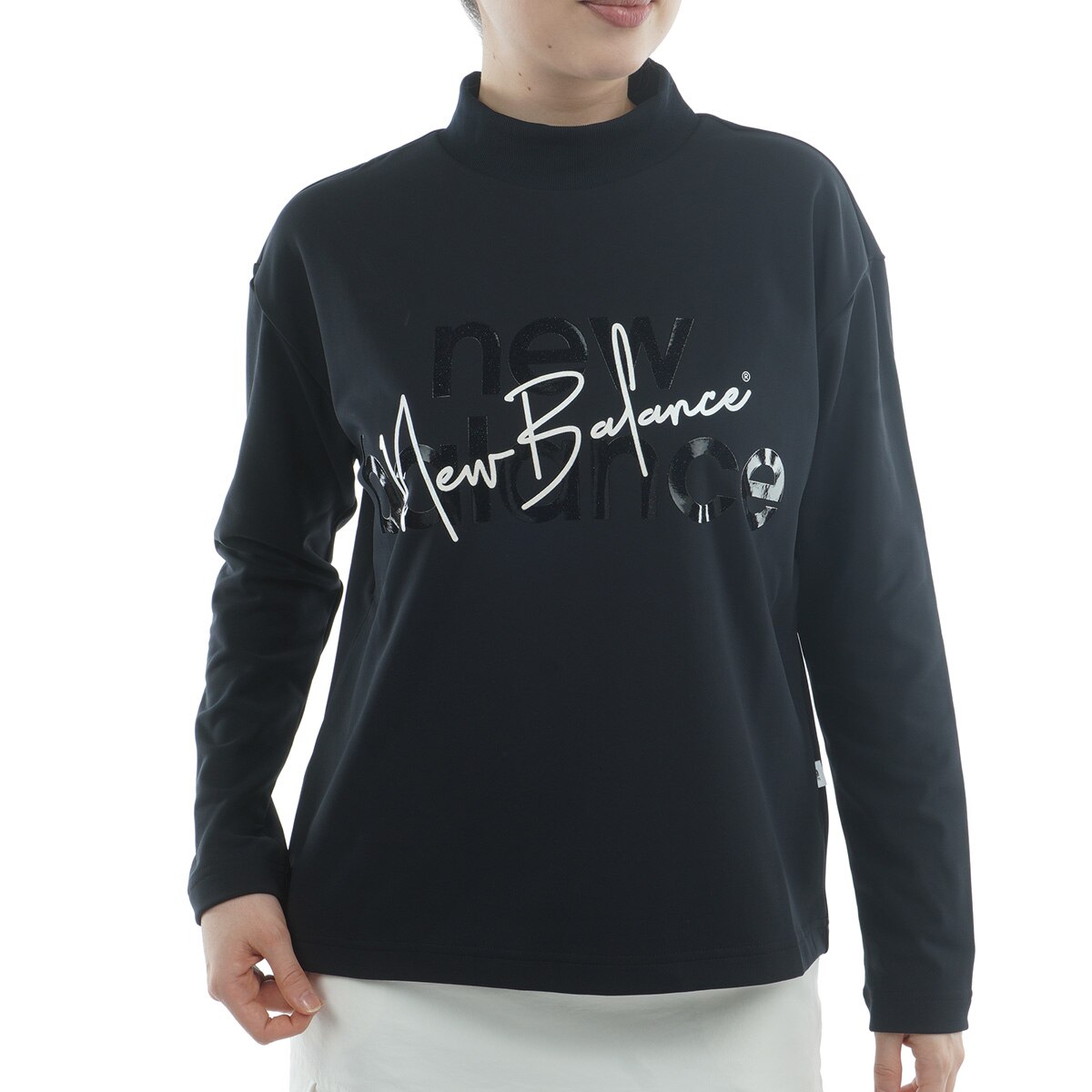 バックピケ 長袖モックネックプルオーバー レディス(長袖シャツ