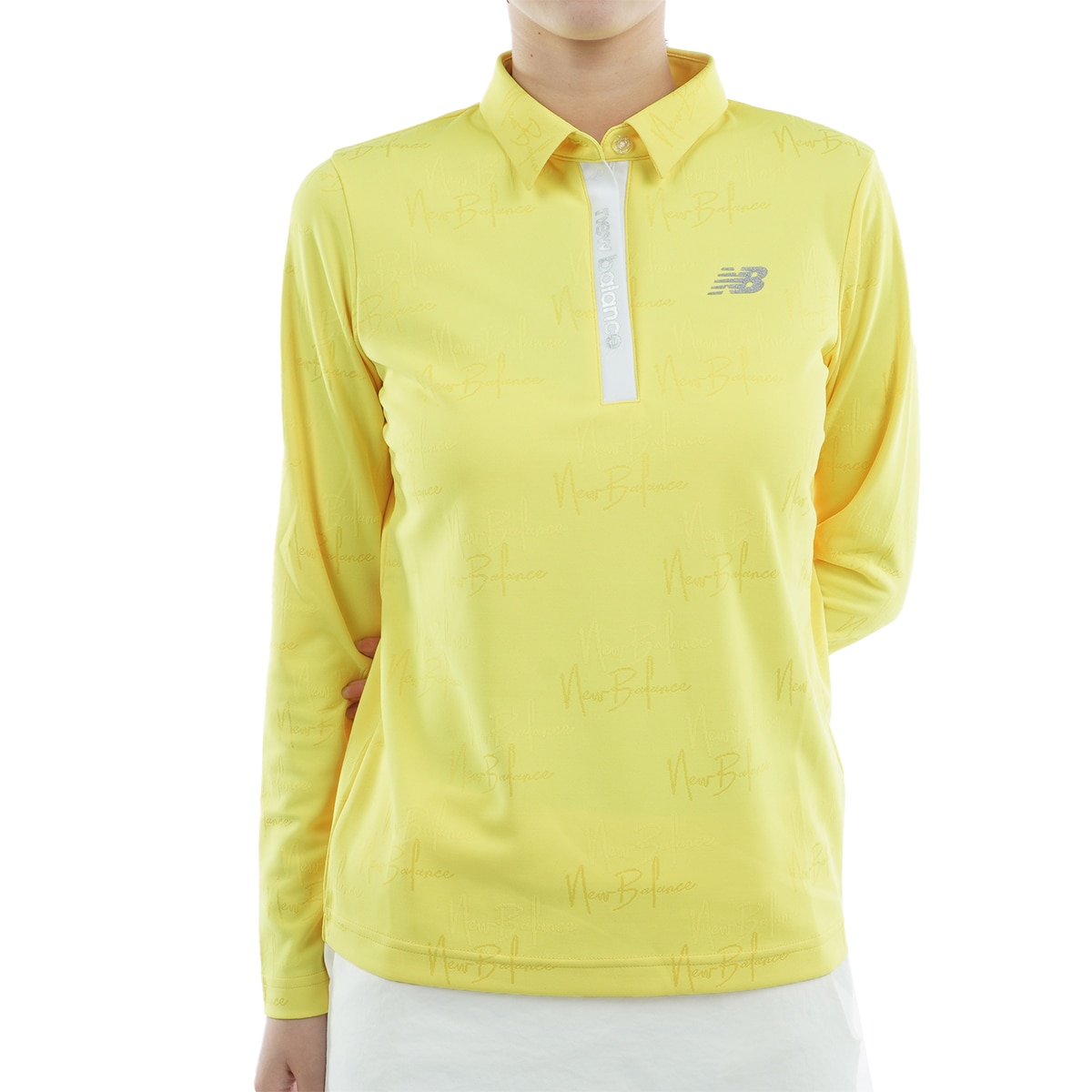 モノグラムジャカード 共衿長袖ポロシャツ レディス(長袖シャツ