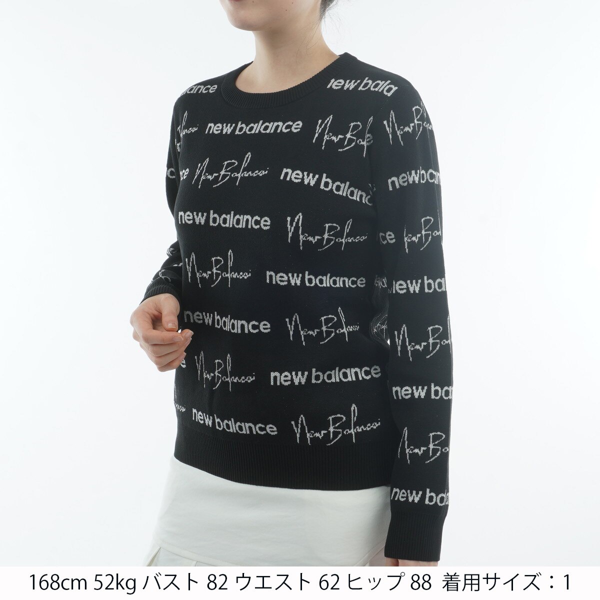 ロゴダブルジャカード クルーネック プルオーバーセーター レディス