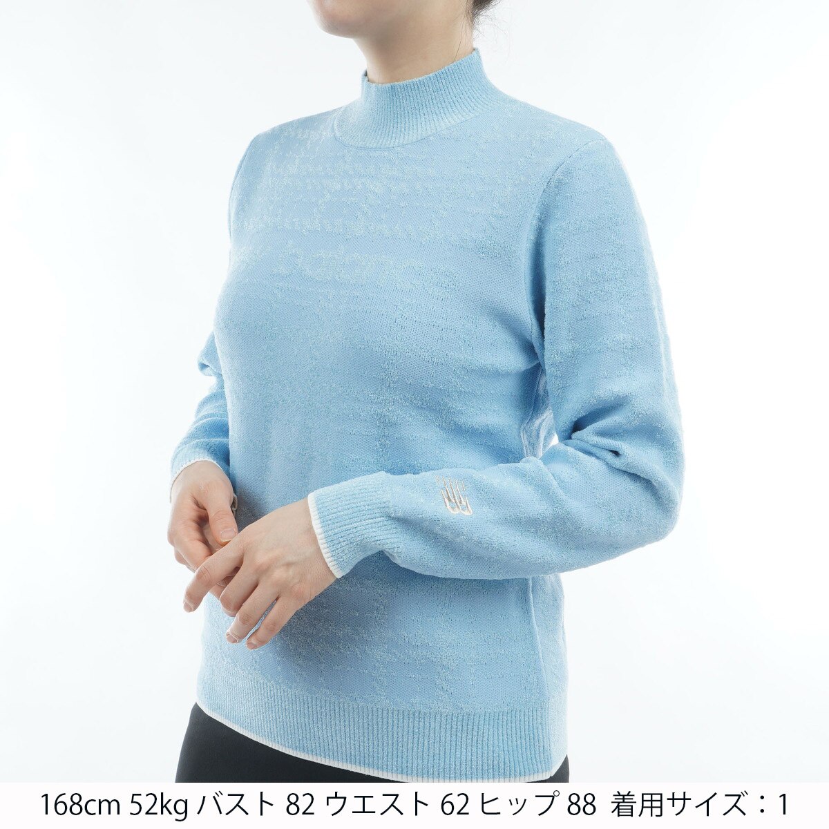 アウトレット】グレンチェックダブルジャカード ストレッチ ハイネック