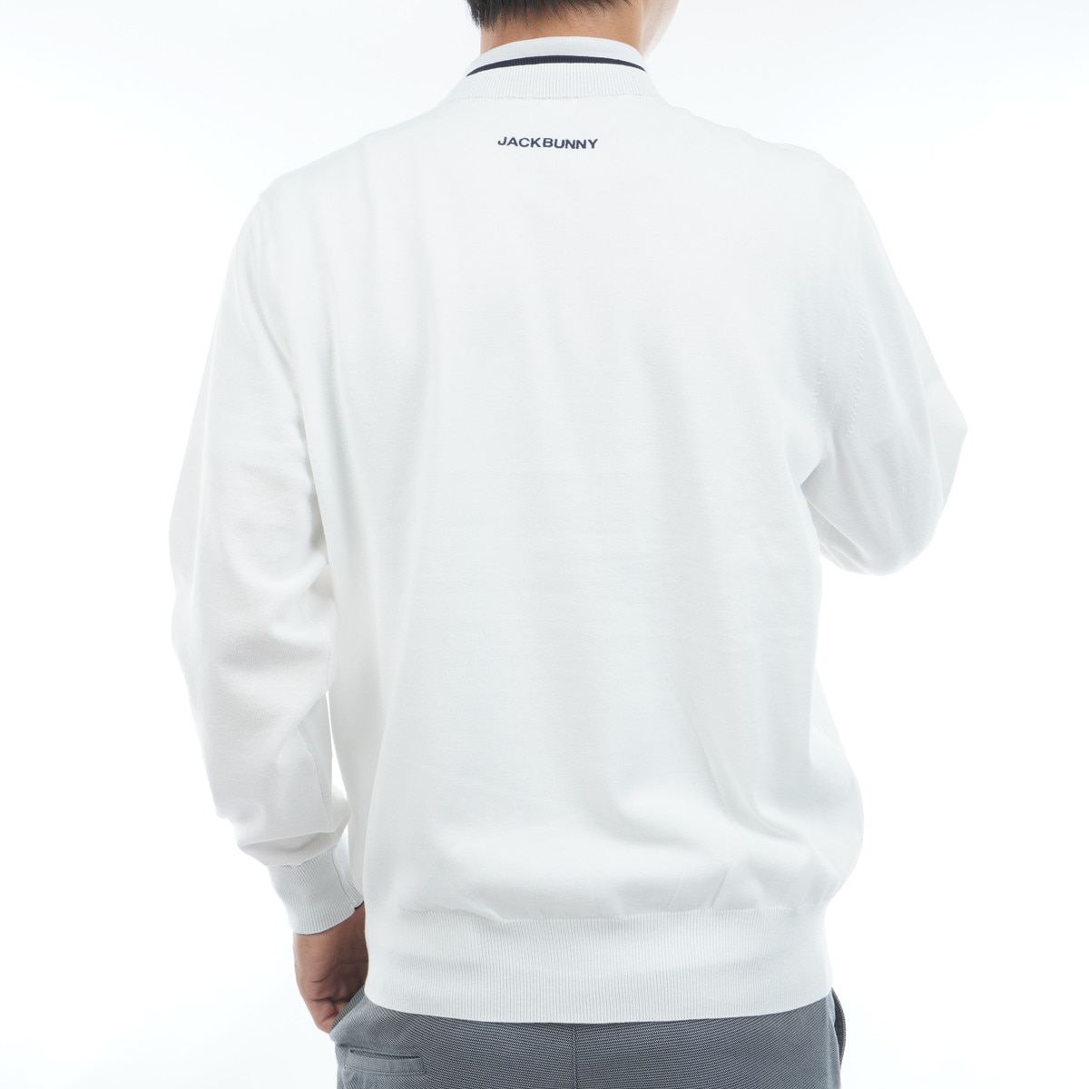 【新品】ジャックバニー　クルーネック セーター　Mサイズ　ホワイト　swing クルーネックセーター(中間着(セーター、トレーナー))|Jack Bunny