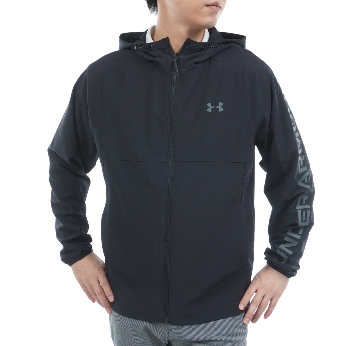 UNDERARMOR アンダーアーマー パシュート ウィンドジャケット 定価14，580円 灰白 L 1290581-100 2019-1003-5-6 UNDER ARMOUR(アンダーアーマー) &frasl; パシュートウィンドブレーカー