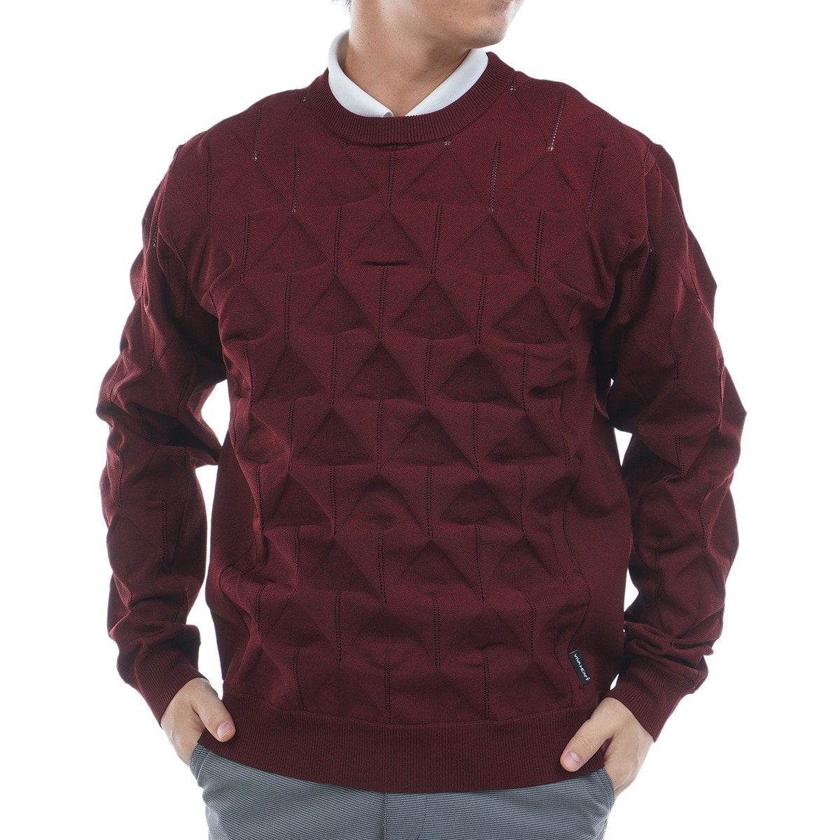 3Dアーガイル柄 プルオーバーセーター(中間着(セーター、トレーナー