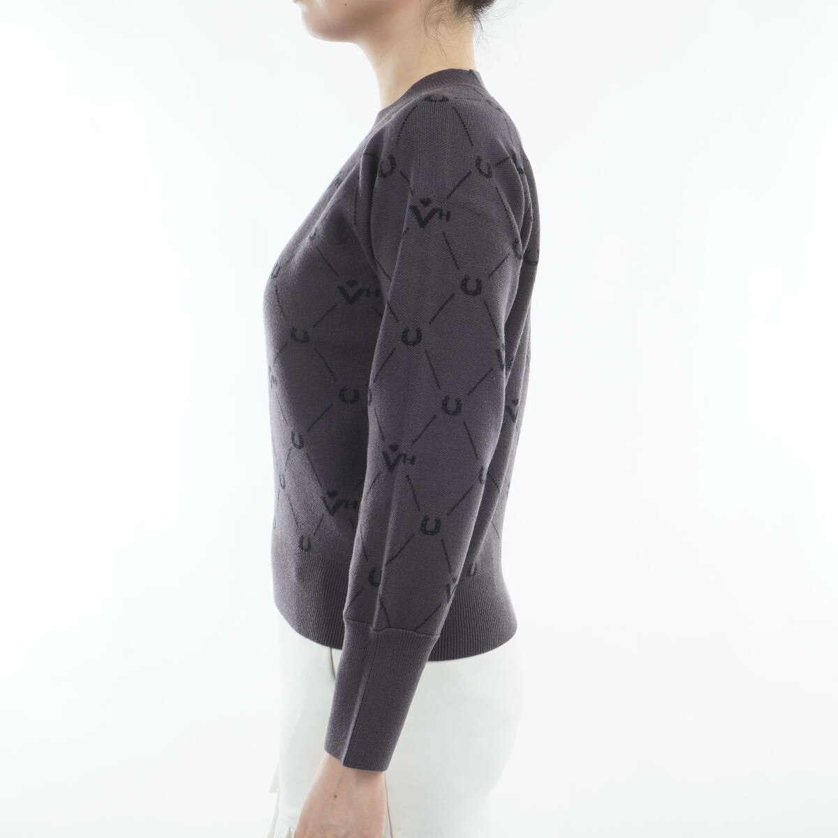 ラシェル柄 ジャカード モックネックプルオーバー レディス(中間着