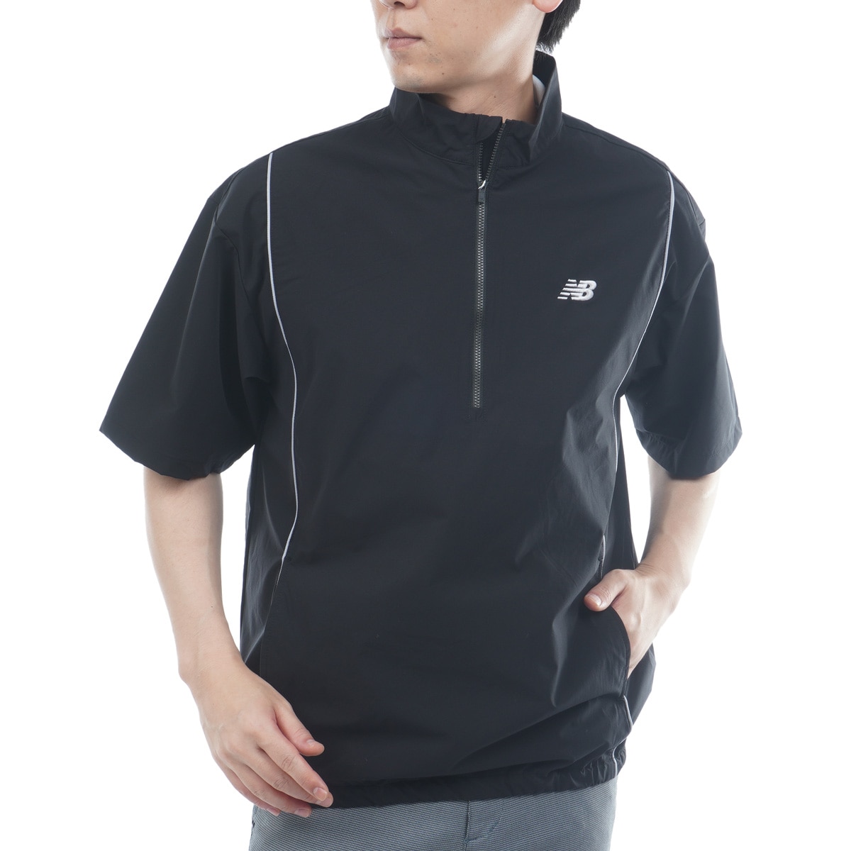 マットタフタ 5分袖スタンドジップブルゾン(アウター(ブルゾン