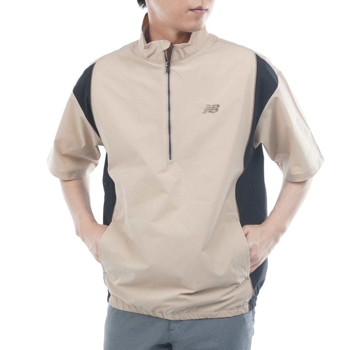 マットタフタ 5分袖スタンドジップブルゾン(アウター(ブルゾン