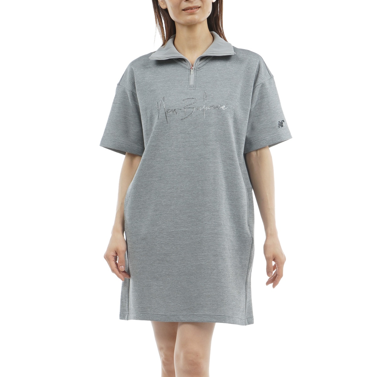 2025年春夏ニューバランスストレッチ スウェット ハーフ ジップワンピース 保形性 ストレッチ スウェット ハーフジップ ワンピース (WOMENS