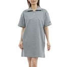 ダンボールスウェット ストレッチ ハーフジップワンピース
