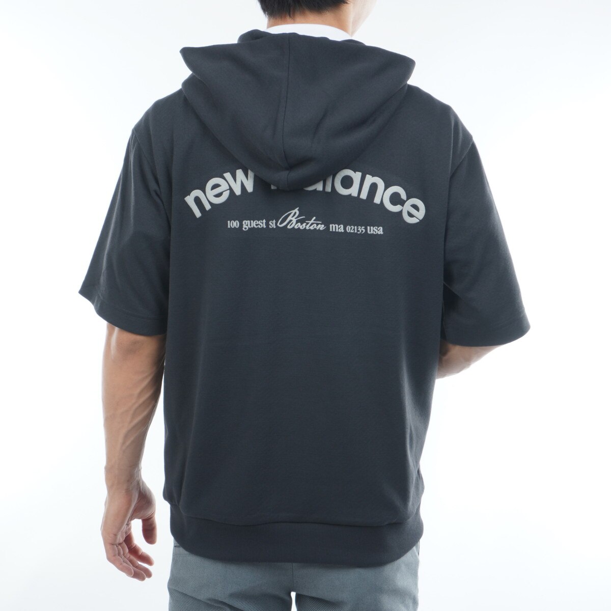 ニューバランス　New Balance　メランジ天竺裏ハニカム 5分袖プルオーバーフーディー メランジ天竺裏ハニカム 5分袖プルオーバーフーディー(中間着(セーター