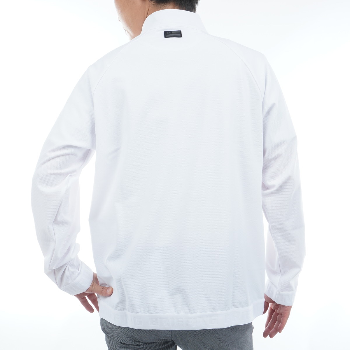 ブリーフィング BRIEFING 長袖シャツ S 白 ハーフジップ ストレッチ BRIEFING GOLF（ブリーフィングゴルフ） ブリーフィング ゴルフ モック