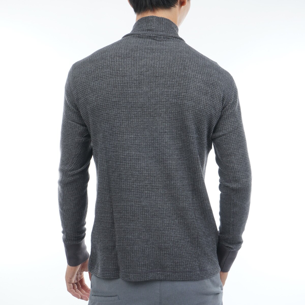ストレッチ 微起毛 ワッフル ハイネックインナー長袖シャツ(【男性