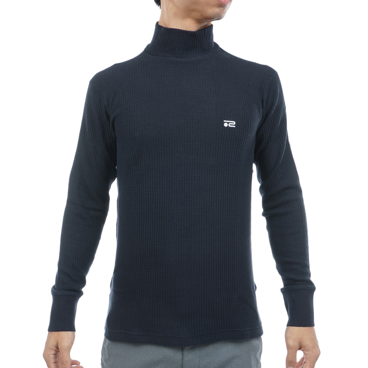 ストレッチ 微起毛 ワッフル ハイネックインナー長袖シャツ(【男性