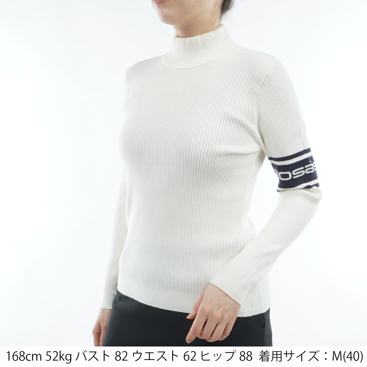 ラインデザイン タートルネックセーター レディス(中間着(セーター