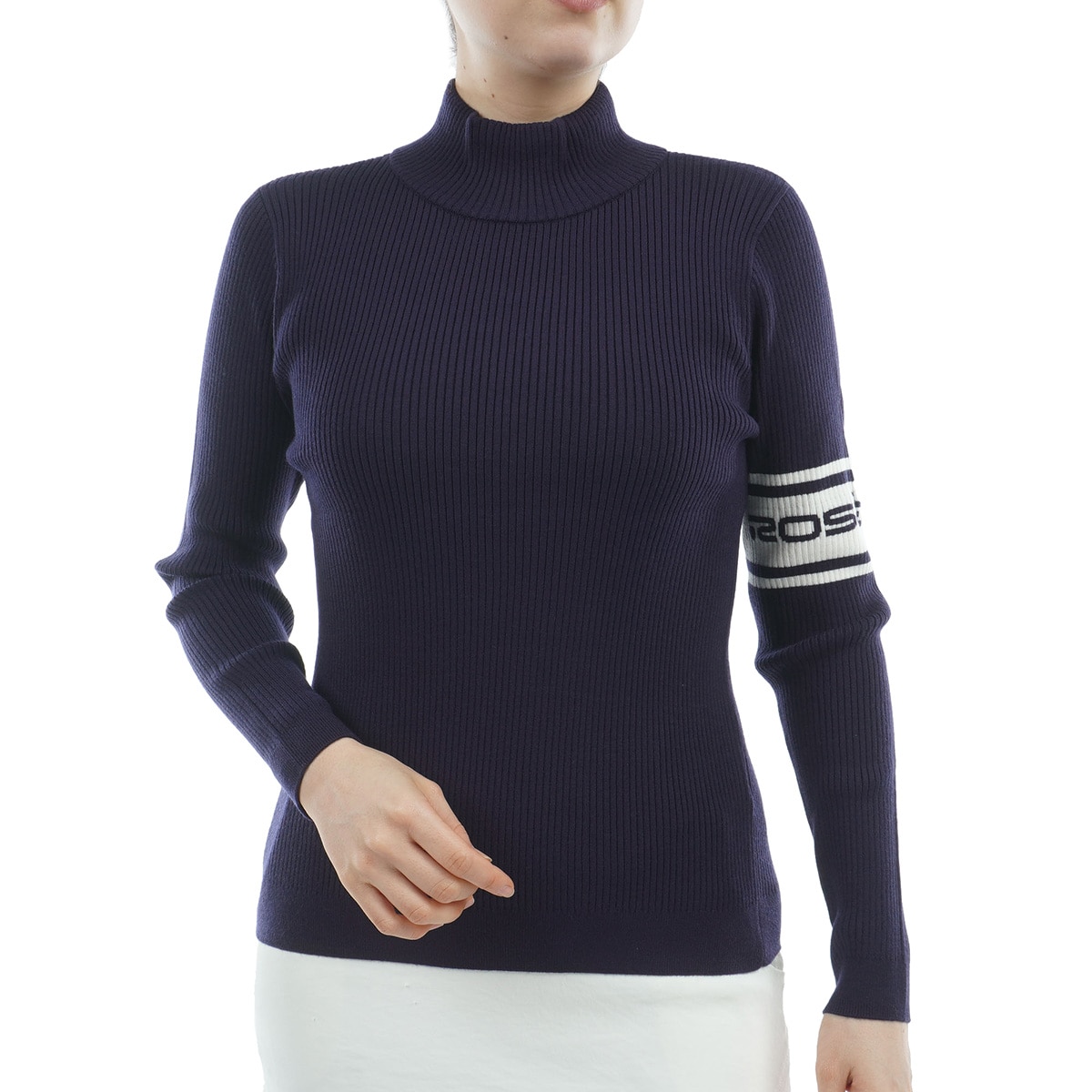 ラインデザイン タートルネックセーター レディス(中間着(セーター