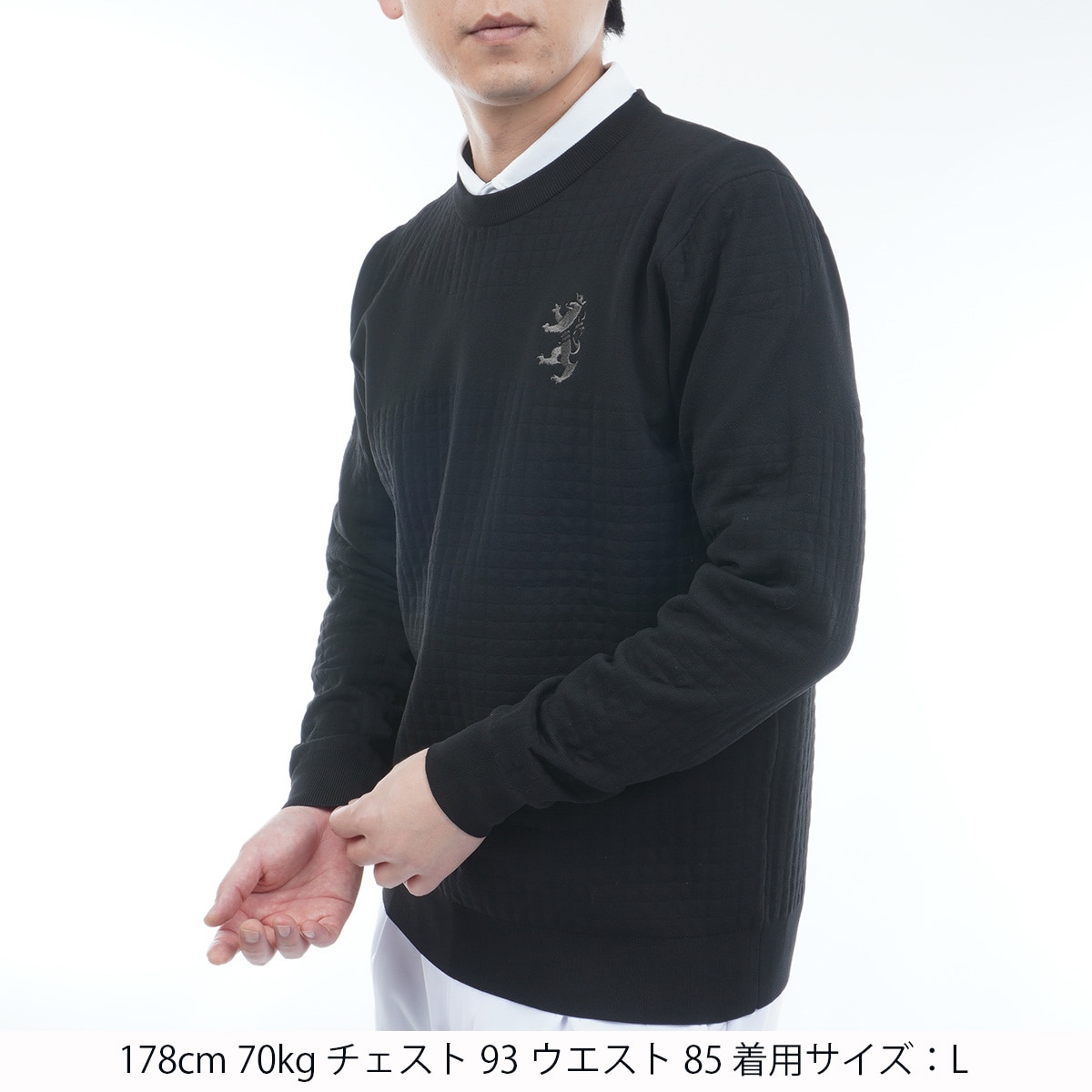 リップジャカード クルーネックセーター(中間着(セーター、トレーナー